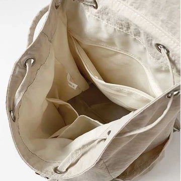 Qfdian Simple Solid Casual All Match Backpacks Women Students Y2k Aesthetic Casual Schoolbags 2025 New Fashion Ins Trendy Bags Japanese